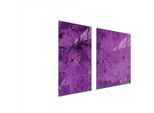 Piastre Copriforno 2 Pezzi 90X52 Copriforno In Ceramica Tagliere In Vetro Ardesia Viola