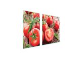 Piastre Copriforno 2 Pezzi 90X52 Ceramica Copriforno Tagliere Vetro Pomodori Rosso