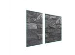 Piastre Copri Fornelli 2 Pezzi 90X52 Copri Piano Cottura In Ceramica Tagliere In Vetro Grigio Mattone
