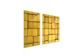 Piastre Copri Fornelli 2 Pezzi 90X52 Ceramica Copri Piano Cottura Vetro Tagliere Pezzo Giallo