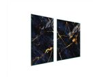 Piastre Copri Fornelli 2 Pezzi 90X52 Ceramica Copri Piano Cottura Vetro Tagliere Marmo Oro