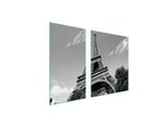 Piastre Copri Fornelli 2 Pezzi 90X52 Copri Piano Cottura In Ceramica Tagliere In Vetro Torre Eiffel Grigio