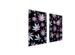 Piastre Copri Fornelli 2 Pezzi 75X52 Ceramica Copri Piano Cottura Vetro Tagliere Fogliame Viola