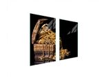 Piastre Copri Fornelli 2 Pezzi 75X52 Copri Piano Cottura In Ceramica Tagliere In Vetro Golden Black