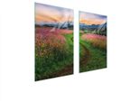Piastre Coprifornelli 2 Pezzi 75X52 Ceramica Coprifornelli Tagliere Vetro Paesaggio Montagne