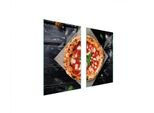 Piastre Copri Fornelli 2 Pezzi 75X52 Copri Piano Cottura In Ceramica Tagliere In Vetro Legno Pizza