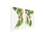 Piastre Copri Fornelli 2 Pezzi 75X52 Copri Piano Cottura In Ceramica Tagliere In Vetro Spezie Verde