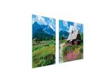 Piastre Coprifornelli 2 Pezzi 90X52 Ceramica Coprifornelli Tagliere Vetro Paesaggio Village