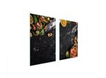 Piastre Copri Fornelli 2 Pezzi 75X52 Ceramica Copri Piano Cottura Vetro Tagliere Pesce Cucina