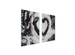 Piastre Copri Fornelli 2 Pezzi 75X52 Copri Piano Cottura In Ceramica Tagliere In Vetro Cuore Nero