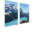 Piastre Copri Fornelli 2 Pezzi 75X52 Ceramica Copri Piano Cottura Tagliere Vetro Montagne Paesaggio
