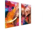 Piastre Copri Fornelli 2 Pezzi 75X52 Copri Piano Cottura In Ceramica Tagliere In Vetro Elefante Colorato