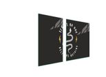Piastre Copriforno 2 Pezzi 100X52 Copriforno In Ceramica Tagliere In Vetro Snake Nero