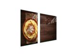Piastre Copri Fornelli 2 Pezzi 100X52 Copri Piano Cottura In Ceramica Tagliere In Vetro Legno Cibo