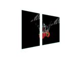 Piastre Copri Fornelli 2 Pezzi 100X52 Copri Piano Cottura In Ceramica Tagliere In Vetro Fragole Nero