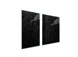 Piastre Copriforno 2 Pezzi 100X52 Copriforno In Ceramica Tagliere In Vetro Goccia Nera