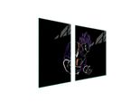 Piastre Copri Fornelli 2 Pezzi 100X52 Copri Piano Cottura In Ceramica Tagliere In Vetro Anime Viola