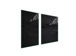 Piastre Copriforno 2 Pezzi 100X52 Copriforno In Ceramica Tagliere In Vetro Legno Nero