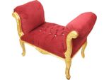 Casa Padrino Sgabello Barocco Sgabello Bordeaux / Oro Con Pietre Scintillanti - Mobili Da Panca