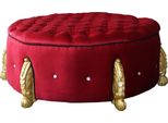 Casa Padrino Sgabello Rotondo Barocco Enorme In Bordeaux / Oro Con Pietre Scintillanti Diametro 107 Cm - Mobili Per Hotel - Edizione Limitata