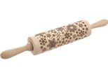 Orion Mattarello Mattarello Rullo Pasta Rullo Pasta Girello Decorativo Rotante Fiocchi Di Neve In Legno 39 Cm