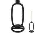 Home Styling Collection Portacandele Portacandele Portacandele Per Una Candela Lunga In Alluminio Nero 24 Cm