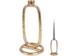Home Styling Collection Portacandela Portacandele Portacandele Per Una Candela Lunga In Alluminio Oro 24 Cm