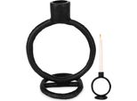 Home Styling Collection Portacandele Portacandele Portacandele Per Una Candela Lunga In Alluminio Nero 15 Cm
