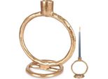 Home Styling Collection Portacandele Portacandele Portacandele Per Una Candela Lunga In Alluminio Oro 19 Cm