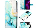 Xiaomi Poco M4 Pro 5G Case, Marble Motifpoliuretanoleather Case Wallet Card Holder Con Stand Function Flip Cover Per Xiaomi Poco M4 Pro 5G Verde