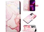 Xiaomi Poco M3 Pro 5G Case, Marble Motifpoliuretanoleather Case Wallet Card Holder With Stand Function Flip Cover Per Xiaomi Redmi Note 10 5G / Poco M3 Pro 5G Rosa Bianco