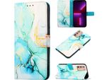 Moto G Stylus 2021 Case, Marble Motifpoliuretanoleather Case Wallet Card Holder Con Funzione Di Stand Flip Cover Per Motorola Moto G Stylus 2021 Green