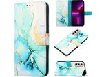 Moto G Stylus 4G 2022 Case, Marble Motifpoliuretanoleather Case Wallet Card Holder With Stand Function Flip Cover Per Motorola Moto G Stylus 4G 2022 Verde