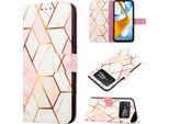 Xiaomi Poco M4 Pro 4G Case, Marble Motifpoliuretanoleather Case Wallet Card Slots With Stand Function Flip Cover Per Xiaomi Poco M4 Pro 4G Rose Gold