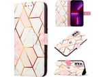 Moto G Stylus 4G 2022 Case, Marble Motifpoliuretanoleather Case Wallet Card Holder Con Funzione Stand Flip Cover Per Motorola Moto G Stylus 4G 2022 Rose Gold
