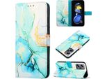 Xiaomi Poco X4 Gt 5G Case, Custodia In Finto Cuoio Con Motivo A Marmi, Tasche Per Carte, Stand Case Per Xiaomi Poco X4 Gt 5G Verde