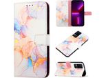 Redmi K50 Case, Marble Motifpoliuretanoleather Case Wallet Card Holder Con Funzione Stand Flip Cover Per Xiaomi Redmi K50 / K50 Pro Colourful