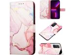 Redmi Note 11 Pro Case, Marble Motifpoliuretanoleather Case Wallet Card Holder Con Funzione Di Stand Flip Cover Per Xiaomi Redmi Note 11 Pro 5G / 4G Pink White