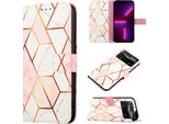 Xiaomi Poco X4 Pro 5G Case, Marble Motifpoliuretanoleather Case Wallet Card Slots With Stand Function Flip Cover Per Xiaomi Poco X4 Pro 5G Rose Gold