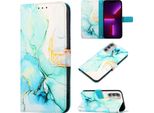 Moto G71 5G Case, Marble Motifpoliuretanoleather Case Wallet Card Holder Con Funzione Stand Flip Cover Per Motorola Moto G71 5G Verde