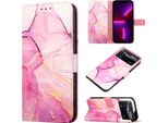 Xiaomi Poco X4 Pro 5G Case, Custodia In Finto Cuoio Con Motivo A Marmi, Tasche Per Carte, Stand Case Per Xiaomi Poco X4 Pro 5G Rosa