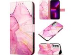 Moto G51 5G Case, Marble Motifpoliuretanoleather Case Wallet Card Holder Con Funzione Stand Flip Cover Per Motorola Moto G51 5G Rosa