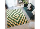Tappeto Soggiorno Camera Da Letto A Pelo Corto Design Moderno Screziato Verde Giallo ÖKotex 80 X 150 Cm