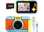 Fotocamera Per Bambini - Fotocamera Digitale Per Bambini Con Schermo Grande Da 2,4 Pollici 1080P Hd Incorporato 32GB Sd Card Usb Ricaricabile Selfie Camera Per 3 - 10 Anni Ragazze Compleanno Bambini Giocattolo, Blu