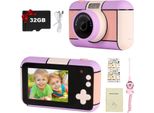 Fotocamera Per Bambini - Fotocamera Digitale Per Bambini Con Schermo Grande Da 2,4 Pollici 1080P Hd Incorporato 32GB Sd Card Usb Ricaricabile Selfie Camera Per 3 - 10 Anni Ragazze Compleanno Bambini Giocattolo, Rosa