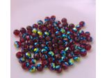Perline Di Vetro - Tipo "Sfaccettato"" - 140 Pezzi - 4 Mm - Colore - Rosso, Blu, Verde"