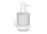 X-ROUND White Distributore Di Sapone A Sospensione Da 200 Ml, Vetro Smerigliato, Bianco Opaco