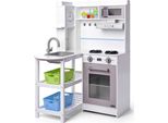 Woody Angolo Cucina Con Cestini In Plastica, Bianco
