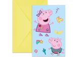 Procos - Inviti Con Busta Peppa Wutz Messy Play In Carta 6 Pezzi, PR94113