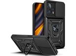 Xiaomi Poco X4 Gt Custodia Con Anello Stand Holder Slide Camera Protection Custodia Protettiva In Tpu Pc Per Xiaomi Poco X4 Gt Nero